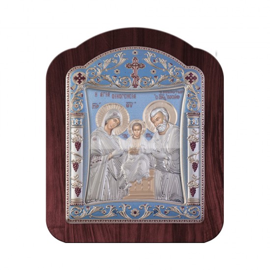 Αγία Οικογένεια με Κλασικό Κανονικό Στεφάνι και Τζάμι