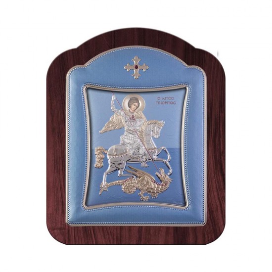 Αγιος Γεώργιος με Μοντέρνο Κανονικό Στεφάνι και Τζάμι