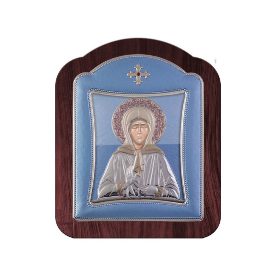 Αγία Ματρώνα με Μοντέρνο Κανονικό Στεφάνι και Τζάμι