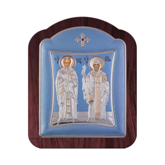 Αγιος Σπυρίδων και Άγιος Νικόλαος με Μοντέρνο Κανονικό Στεφάνι