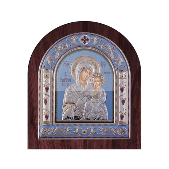 Παναγία Γιάτρισσα με Κλασικό Κανονικό Στεφάνι και Τζάμι