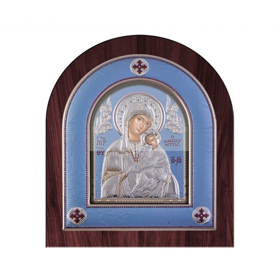 Παναγία Αμόλυντος με Μοντέρνο Κανονικό Στεφάνι και Τζάμι