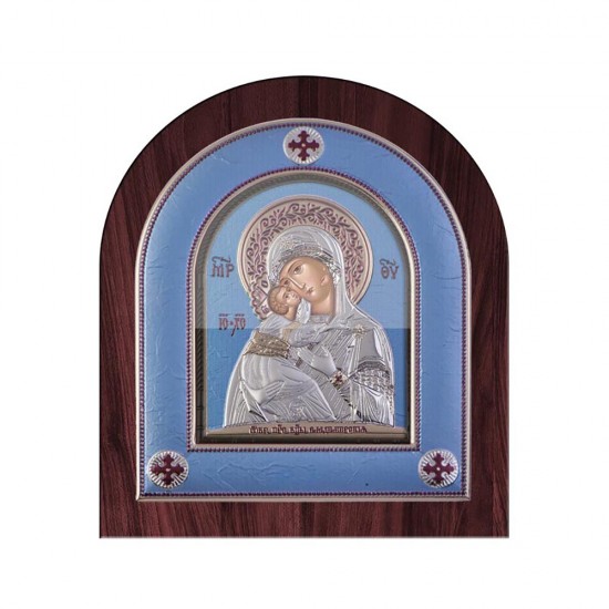 Παναγία Βλαδιμίρκα με Μοντέρνο Κανονικό Στεφάνι και Τζάμι