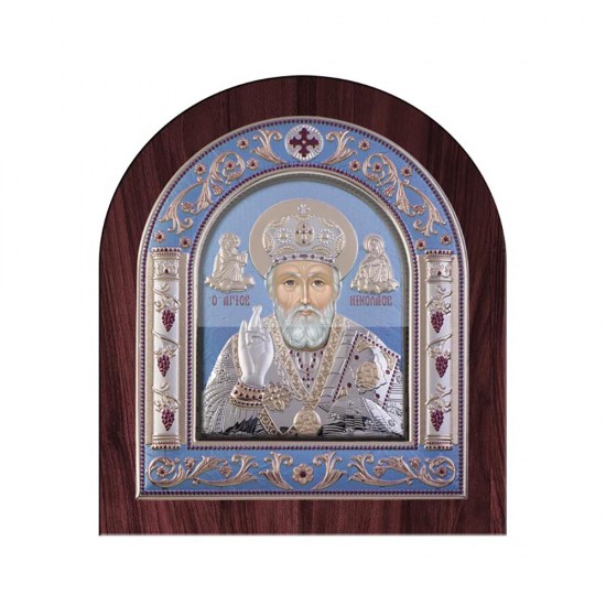 Αγιος Νικόλαος με Κλασικό Κανονικό Στεφάνι και Τζάμι