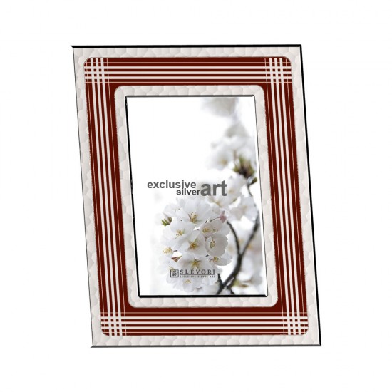 Κορνίζα Επισμαλτωμένη K4003 Κάδρο-Ευθείες Κόκκινο