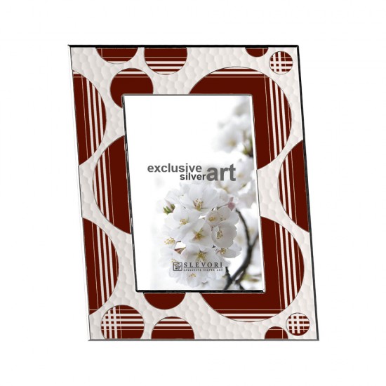 Κορνίζα Επισμαλτωμένη K5003 Κύκλοι-Ευθείες Κόκκινο