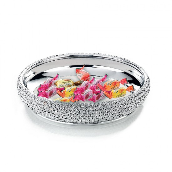 Πιατέλα στρογγυλή διακοσμημένη με ζιργκόν