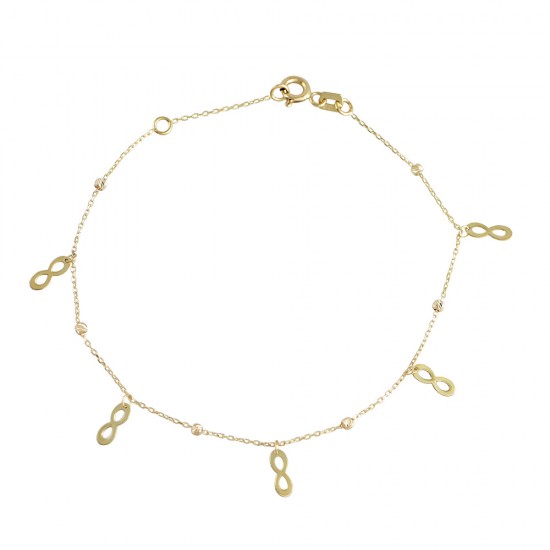 Βραχιόλι Άπειρο από Χρυσό 9Κ