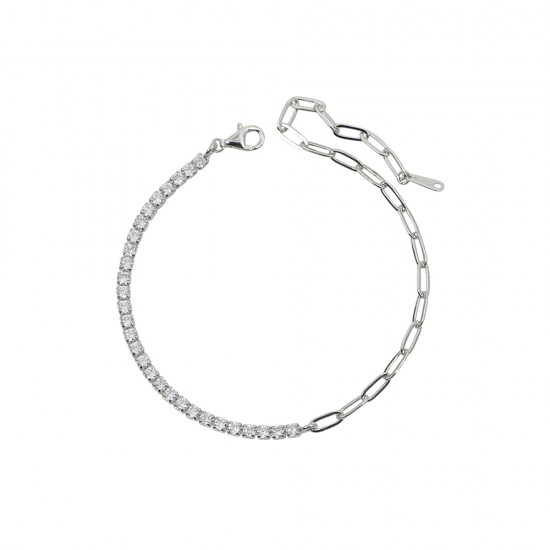 Βραχιόλι Ριβιέρα-Αλυσίδα από Ασήμι 925 